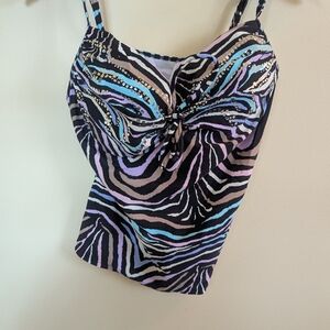 Multicolor Animal Print Tankini Top - Heat - Dante Fashion Inc.